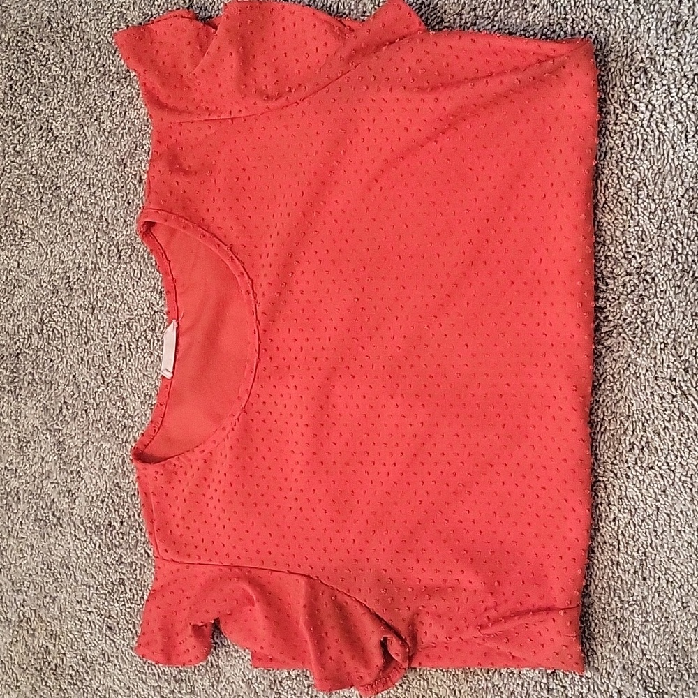 BomBom Red orange polka dot texture shirt XL